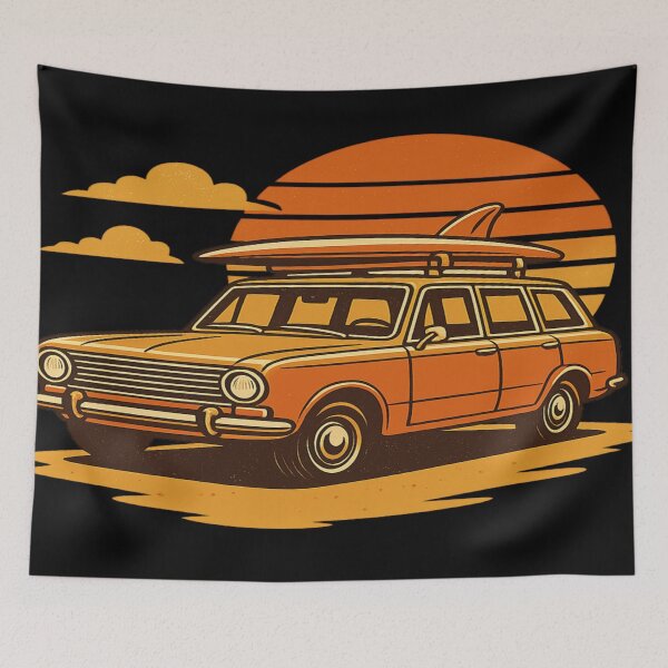 Item preview, Retro Surf Wagon – Vintage Beach Adventure Car T-Shirt designed and sold by NAJURE.