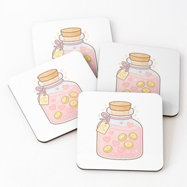 Item preview, Feminine Luck Spell Jar Sticker | Cute Kawaii Potion Art | Manifest Money | Money Sticker | Divine Feminine Wealth designed and sold by HerDreamCodes.