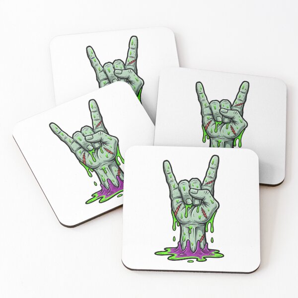 Item preview, Zombie Rock Hand: Melting Green Slime Devil Horns Sign designed and sold by Scorpio Art.