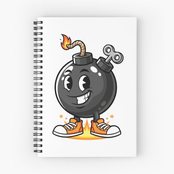 Item preview, Happy Bomb Buddy: Cute Wind-Up Cartoon Bomb with Sneakers & Lit Fuse designed and sold by Scorpio Art.