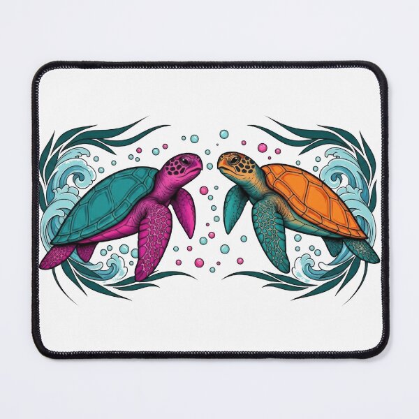 Item preview, Connected Sea Turtles Ocean Love Duo Portrait designed and sold by zoughlal.