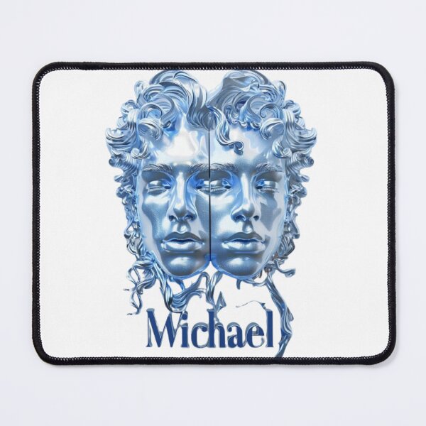Item preview, Michael Gemini – Silver Blue Twin Faces Zodiac Art designed and sold by AlexLineArt.