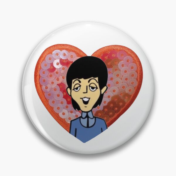 Item preview, Cartoon Paul McCartney Sequin Heart designed and sold by ezndwhizz.