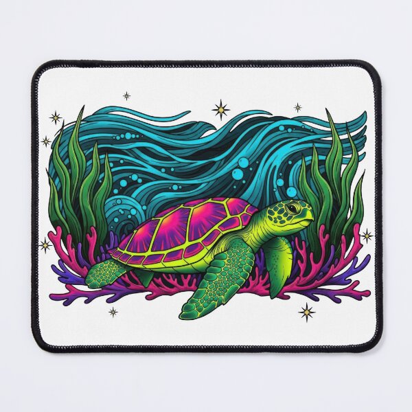 Item preview, Neon Reef Sea Turtle Underwater Paradise Scene designed and sold by zoughlal.