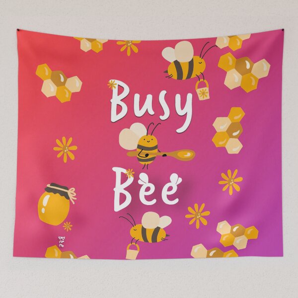 Item preview, Busy Bee Cute Honey and Flower Illustration designed and sold by Beescribblestu.