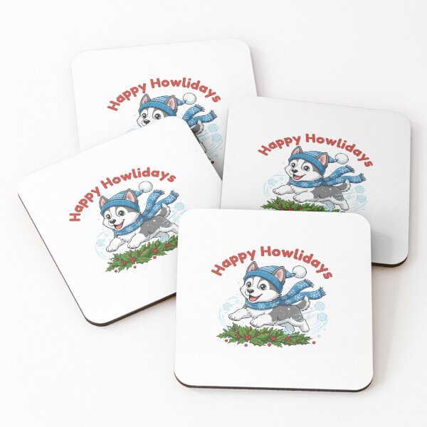 Item preview, Happy Howlidays Alaskan Husky – Cute Christmas Dog in Winter Scarf designed and sold by The Real Life Symphony.