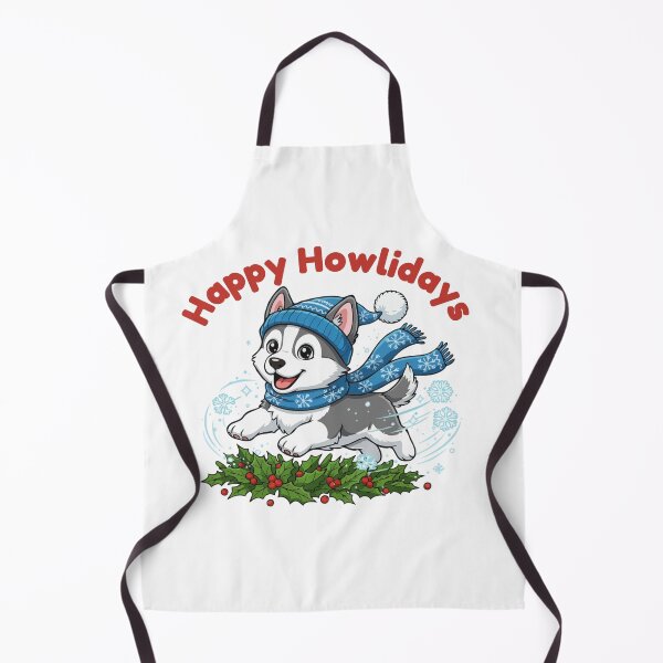 Item preview, Happy Howlidays Alaskan Husky – Cute Christmas Dog in Winter Scarf designed and sold by The Real Life Symphony.