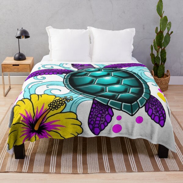 Item preview, Exotic Sea Turtle Hibiscus Ocean Flower Splash designed and sold by zoughlal.