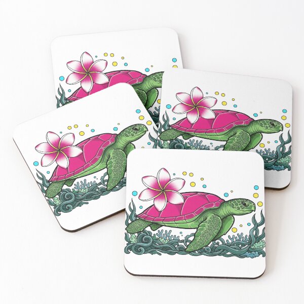 Item preview, Graceful Sea Turtle Plumeria Reef Dweller Art designed and sold by zoughlal.