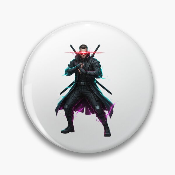 Item preview, Cyberpunk Ninja Assassin: Glowing Red Eyes Dual Katana Warrior designed and sold by Scorpio Art.