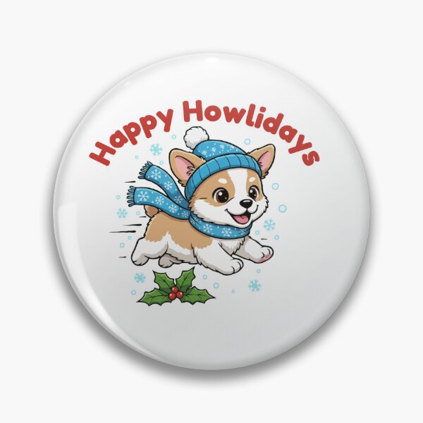 Item preview, Happy Howlidays Alopekis – Cute Christmas Dog in Winter Scarf designed and sold by The Real Life Symphony.