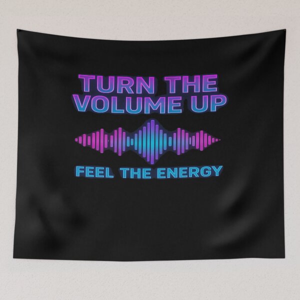 Item preview, Turn The Volume Up Feel The Energy – Motivational Gym Workout & Music Vibes Design designed and sold by fabricutie.