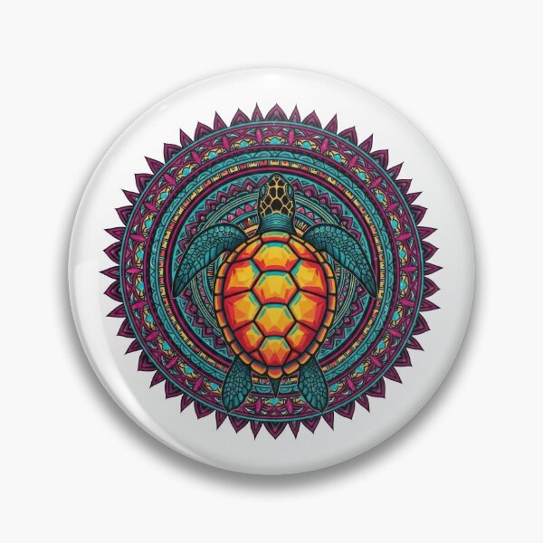 Item preview, Mystical Sea Turtle Mandala Harmony Round Art designed and sold by zoughlal.