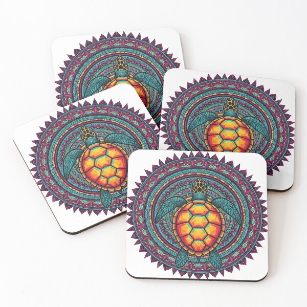 Item preview, Mystical Sea Turtle Mandala Harmony Round Art designed and sold by zoughlal.