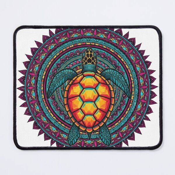 Item preview, Mystical Sea Turtle Mandala Harmony Round Art designed and sold by zoughlal.