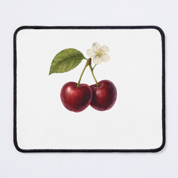 Item preview, Cherry ‘Burlat’ – Deep Red Botanical Illustration designed and sold by BloomKind.