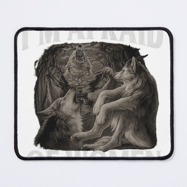 Item preview, I Am Afraid of Women – Lonely Wolf Meme Shirt designed and sold by Fiebertraum Fashion.