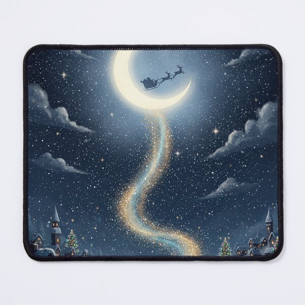 Item preview, Santa’s Flight Over the Moonlit Village – Magical Christmas Night Sky designed and sold by Iras-Art-Corner.