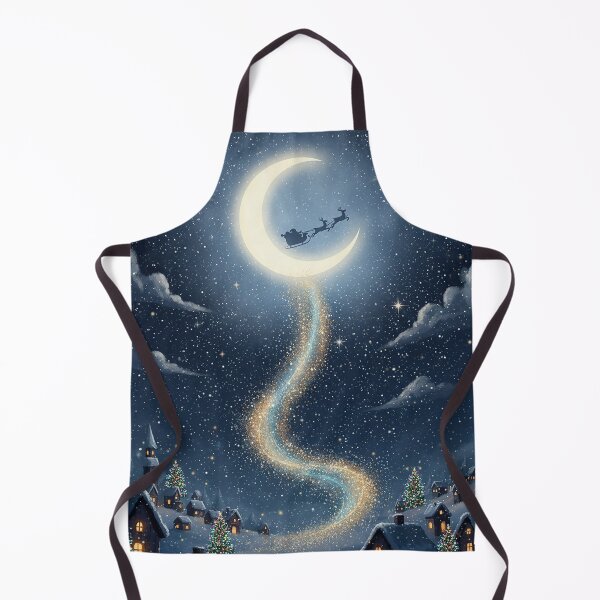 Item preview, Santa’s Flight Over the Moonlit Village – Magical Christmas Night Sky designed and sold by Iras-Art-Corner.