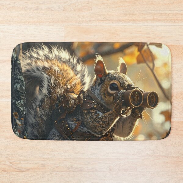 Item preview, Steampunk squirrel with binoculars In tree designed and sold by Boxing Kangaroo Retail Company.