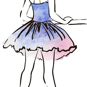 Artwork thumbnail, ballerina figure, watercolor illustration by OlgaBerlet