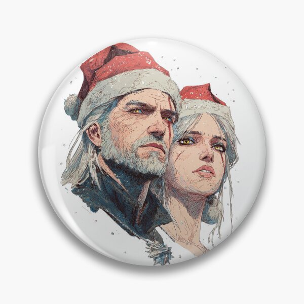 Item preview, Geralt and Ciri in Christmas Mood designed and sold by Pop Haven.