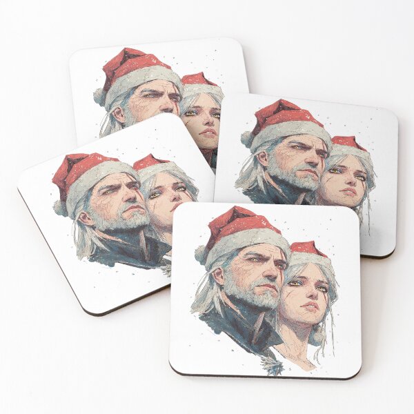 Item preview, Geralt and Ciri in Christmas Mood designed and sold by Pop Haven.