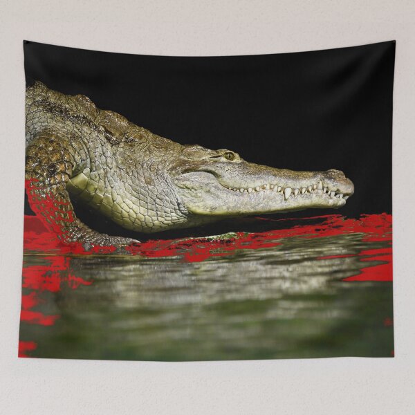 Item preview, Crocodile – Blood-red water of tension / Swiss Artwork Photography designed and sold by Raphael Wolf.