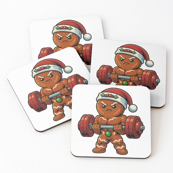 Item preview, Buff Gingerbread Man Christmas Gym Design | Funny Muscular Cookie Lifting Weights | Festive Bodybuilder Santa Fitness Art Gift designed and sold by BrainBubbleArt.