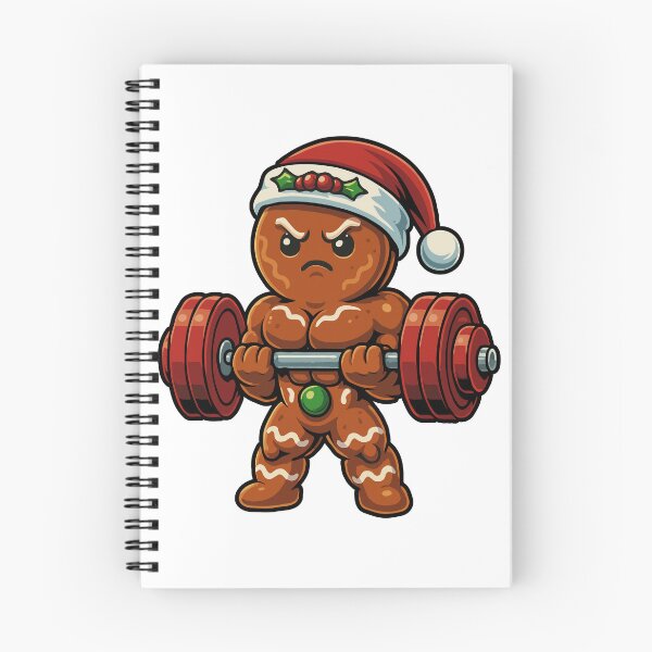Item preview, Buff Gingerbread Man Christmas Gym Design | Funny Muscular Cookie Lifting Weights | Festive Bodybuilder Santa Fitness Art Gift designed and sold by BrainBubbleArt.