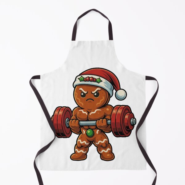 Item preview, Buff Gingerbread Man Christmas Gym Design | Funny Muscular Cookie Lifting Weights | Festive Bodybuilder Santa Fitness Art Gift designed and sold by BrainBubbleArt.