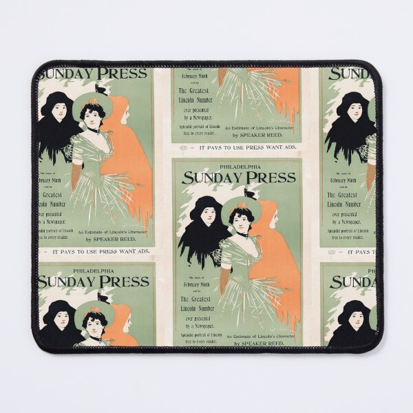 Item preview, Vintage Art Nouveau Poster | Philadelphia Sunday Press | Special | 19th Century Style & Historical Tribute designed and sold by artofuniverse.