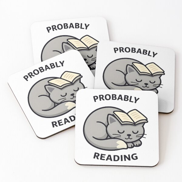 Item preview, Probably Reading Cat Reader Illustration designed and sold by CivilOrangeDesigns.