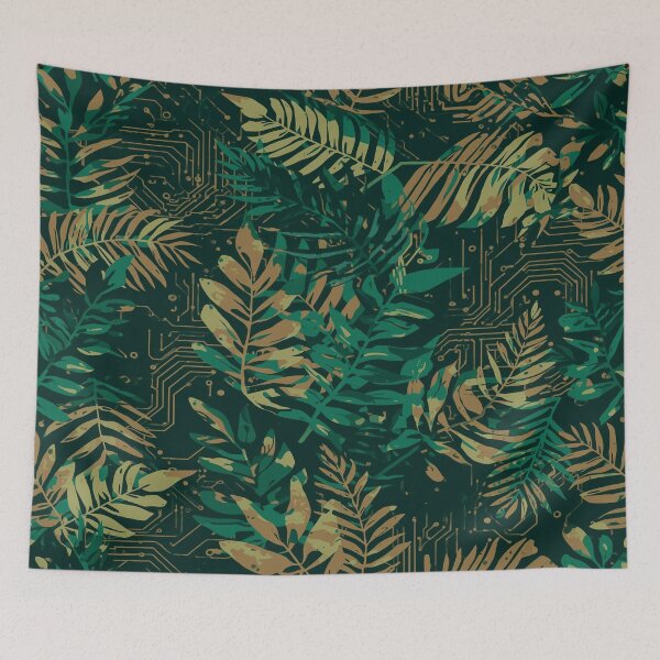 Item preview, Circuit Jungle Fusion – Tech Botanica Pattern designed and sold by Silmoyo.