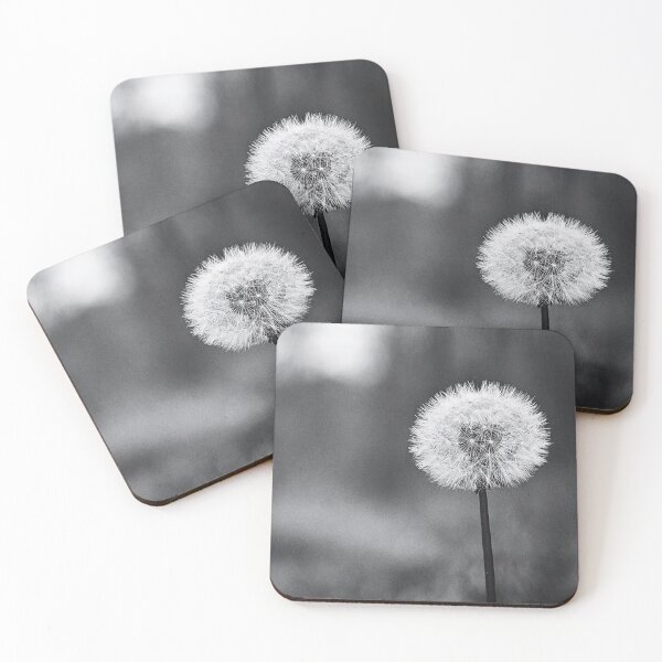 Item preview, Ephemeral calm – Dandelion in black and white designed and sold by MHBotanics .