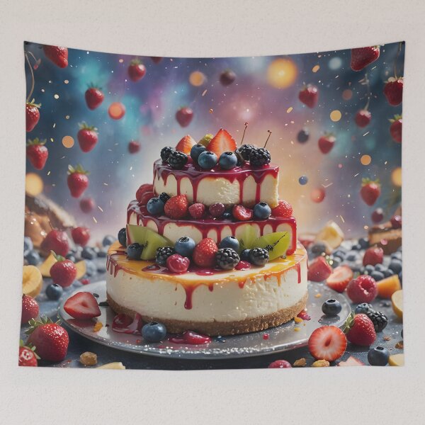 Item preview, Delightful Cheesecake Elegance – Tempting Fruit Bliss designed and sold by PawPrintedArt.