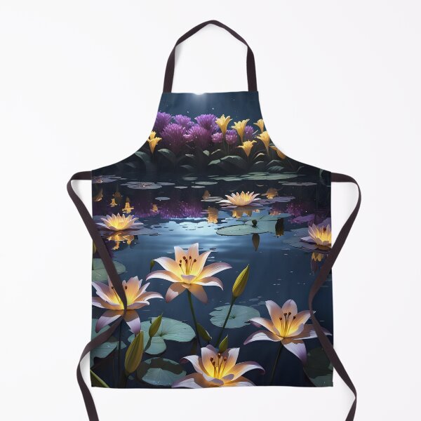Item preview, Moonlit Lilies: Floating Lights on a Midnight Lake designed and sold by PawPrintedArt.