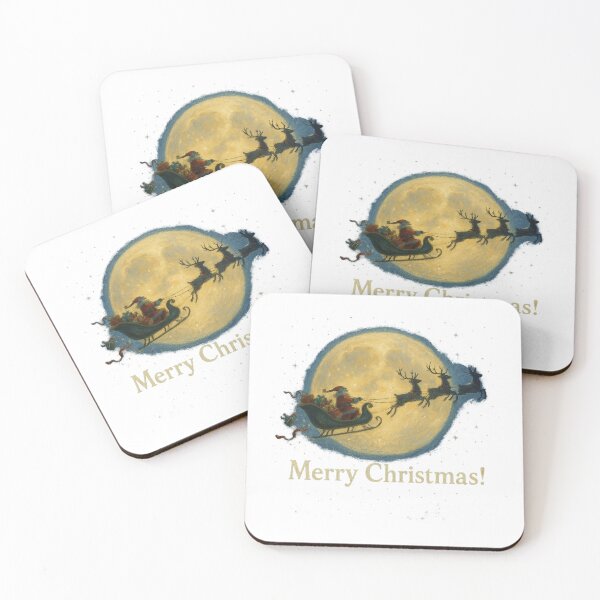 Item preview, Merry Christmas – Santa’s Moonlit Flight designed and sold by TheJoyfulPen.
