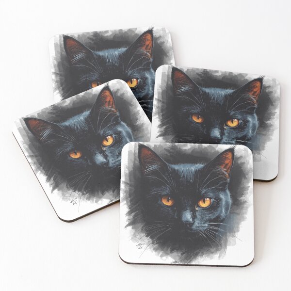 Item preview, Mystic Black Cat with Fiery Eyes designed and sold by AndrewYoko.
