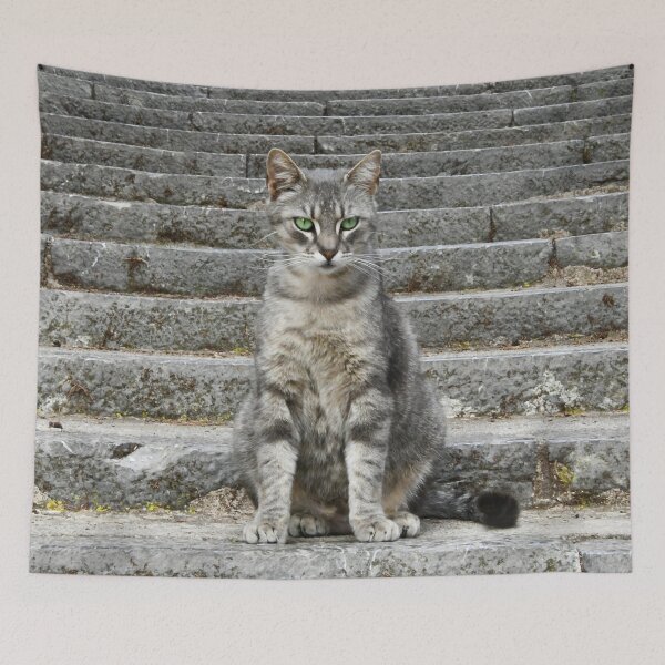 Item preview, The Green-Eyed Cat – Intense Gaze / Swiss Art Photography designed and sold by Raphael Wolf.