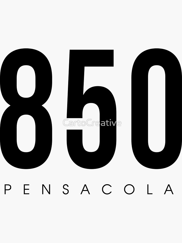 "Pensacola, FL 850 Area Code design" Stickers by CartoCreative