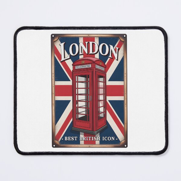 Item preview, London - Iconic Telephone Booth - retro metal plate with British Flag designed and sold by Museum Of Non-Existing Art.