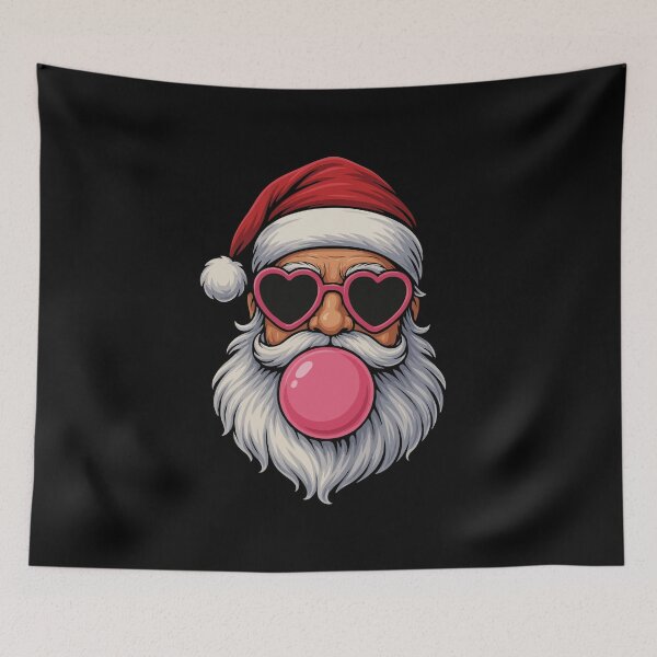 Item preview, Cool Santa Claus with Heart Sunglasses & Bubblegum – Funny Hipster Christmas Pop Art Design designed and sold by BrainBubbleArt.
