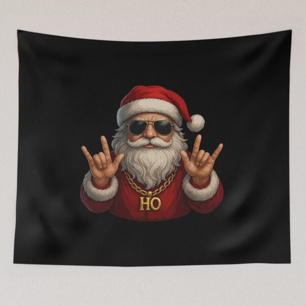 Item preview, Cool Santa Claus Rocker | Funny Hip Hop Christmas Santa with Sunglasses, Gold Chain & Rock Hand Signs – Trendy Holiday Gift for Music Lovers designed and sold by BrainBubbleArt.