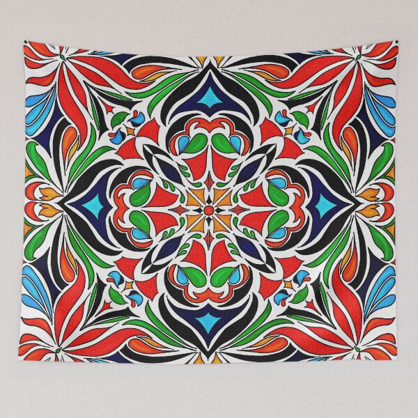 Item preview, Colorful Talavera-Style Pattern Tile Design designed and sold by Travelways.