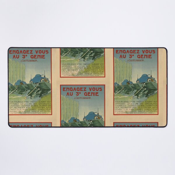 Item preview, Vintage French Military Recruitment Poster | 3rd Engineering Regiment Art | WWI History & Art Nouveau Style Print designed and sold by artofuniverse.