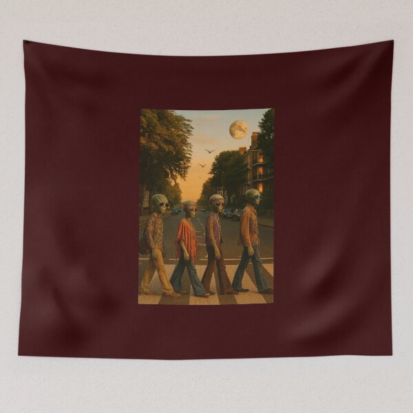 Item preview, Aliens Walking in the footsteps of the Beatles designed and sold by Halifaxartguy.