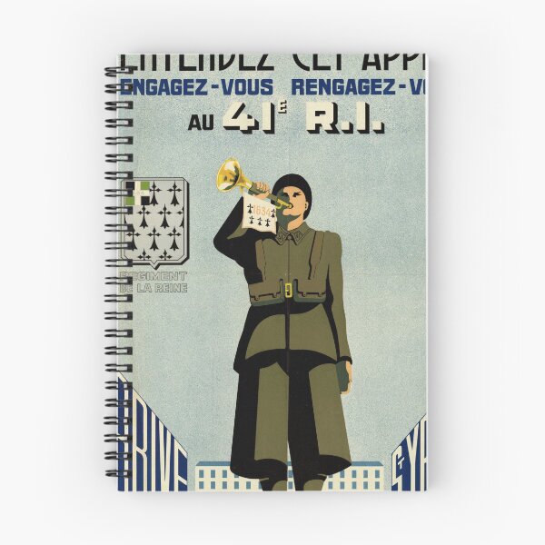Item preview, Vintage French Military Recruitment Poster | Art Deco Style | Soldier Bugle Call | Join 41st Infantry Regiment designed and sold by artofuniverse.