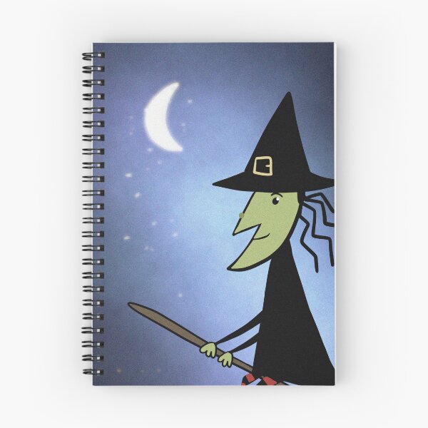 Item preview, Halloween Witch on her broomstick hand drawn art illustration designed and sold by Vintage Designs +.