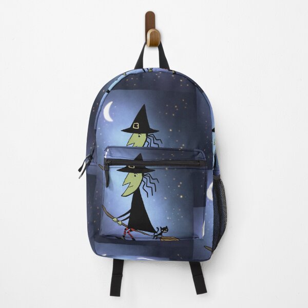 Item preview, Halloween Witch on her broomstick hand drawn art illustration designed and sold by Vintage Designs +.
